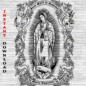 Nuestra Señora de Guadalupe 1 color Diseño, Virgen de Guadalupe eps, png clipart, DESCARGA INSTANTE