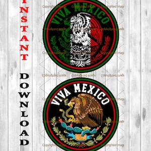 Viva Mexiko mexikanische Flagge Wappen Logo, Svg schneiden Dateien - Png Clipart - EPS Vektor-Dateien, INSTANT DOWNLOAD