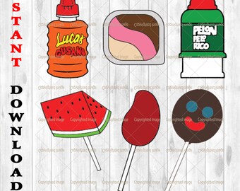 Bonbons mexicains Dulces Mexicanos, fichiers coupés svg, clipart-fichiers vectoriels EPS, téléchargement immédiat