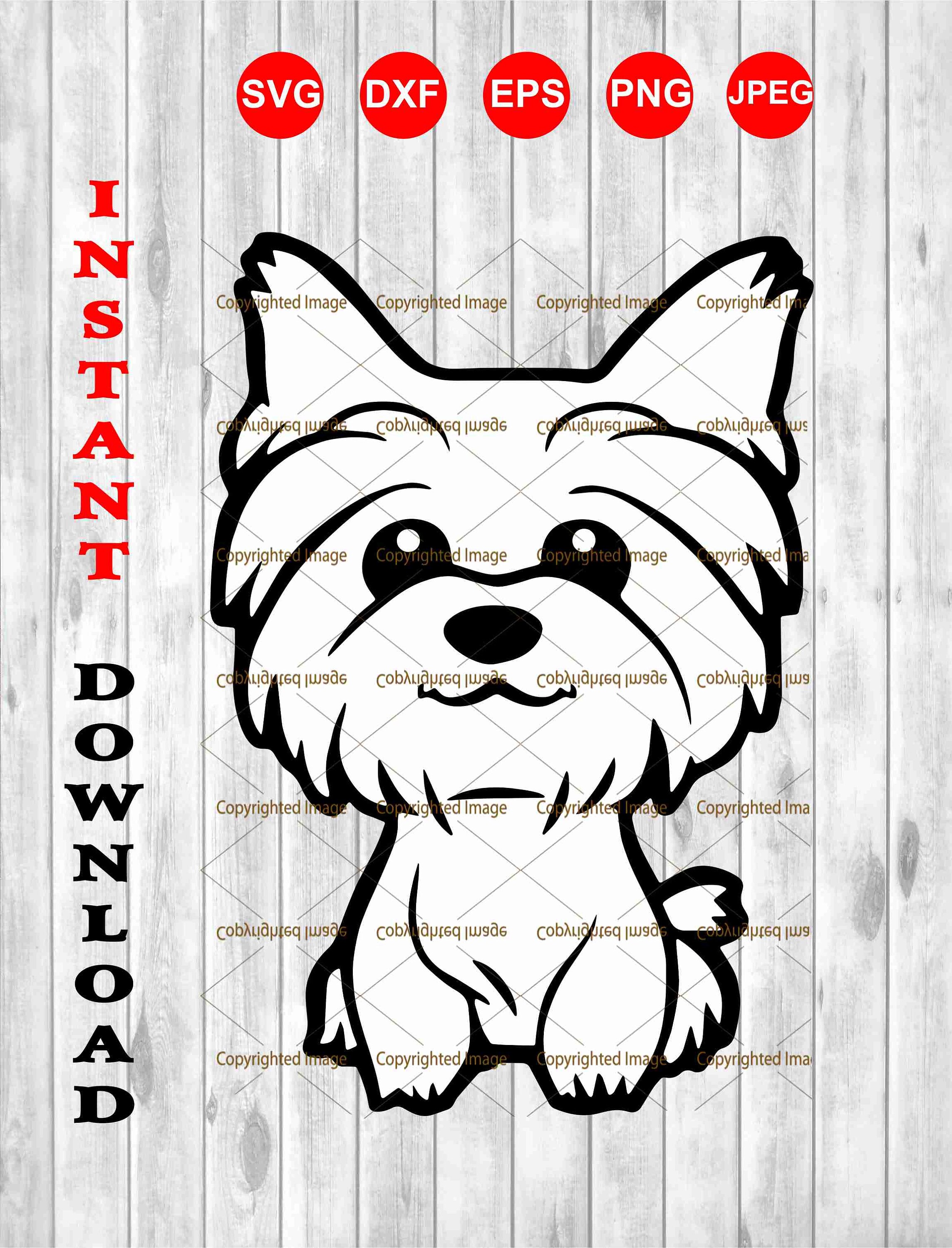 Yorkie Yorkshire Terrier Doggy svg cutting files png | Etsy