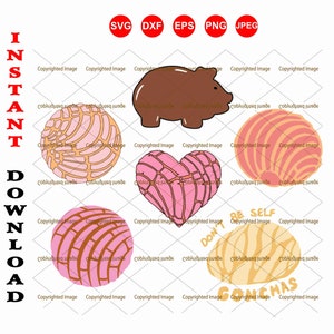Pan Dulce Mexicano svg cutting files, Pan Dulce Bundle, Clipart Mexican Sweet Bread,