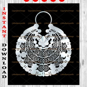 Arracadas Jerezanas Mexican Earrings svg, files - png  clipart -EPS vector files INSTANT DOWNLOAD  (Not for small projects)