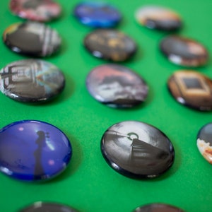 Alfileres con fotografías - fotografía - alfileres de arte- alfileres para mochilas- alfileres para bolsos
