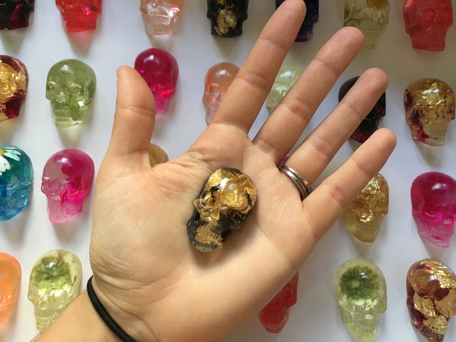 Resin Skulls Custom Art Custom Resin Skull Cute Skull Etsy