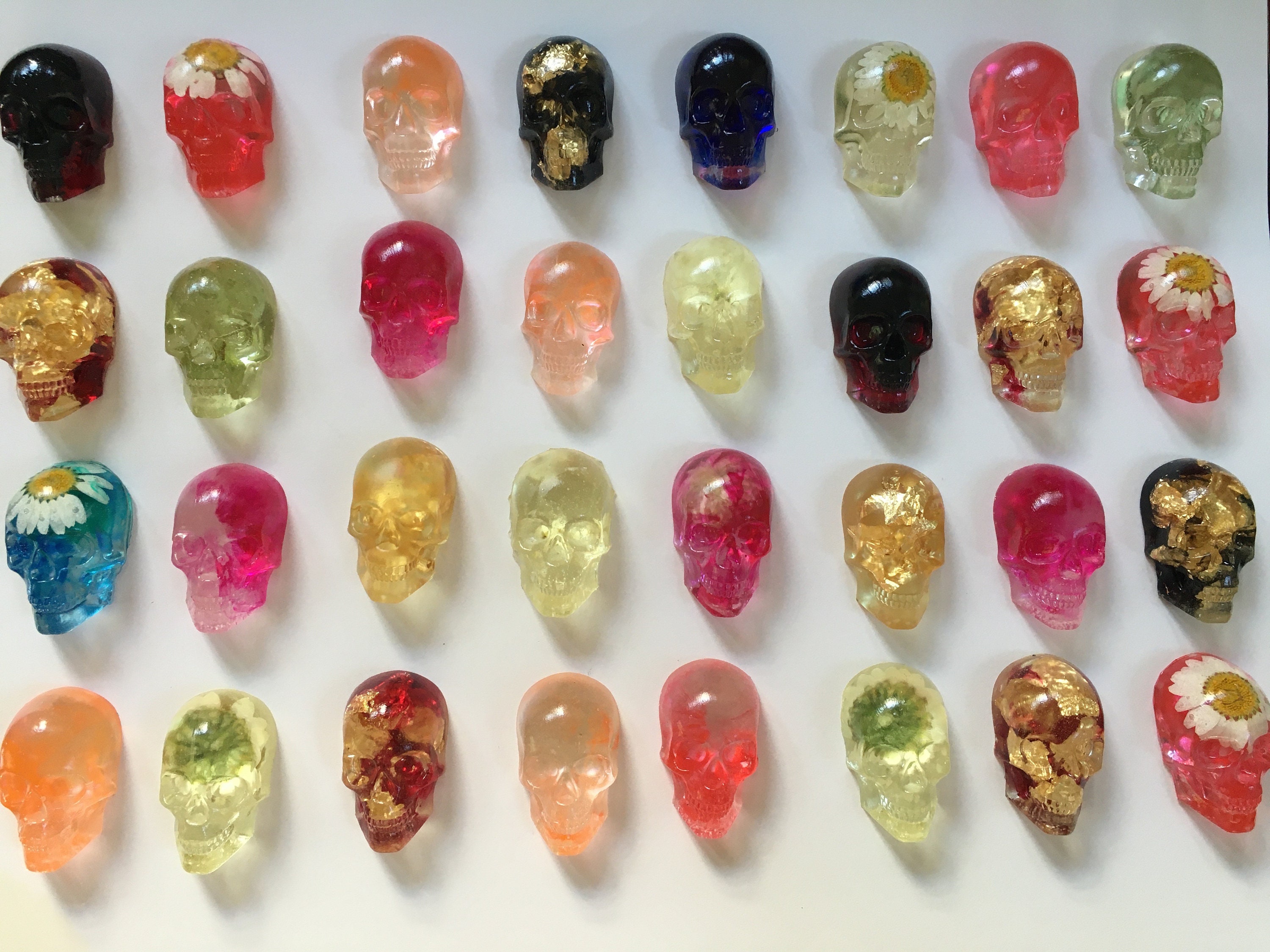 Custom Resin Skulls Skull cute skull flower resin art Etsy