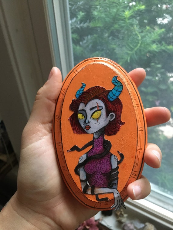 Demon Portrait Acrylic Painting Etsy UK