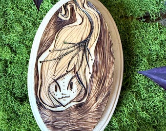 Haarschmuck Wandbehang- Gothic - Natur - Brandmalerei
