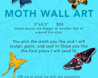 Custom Clay Moth Wall Hanging Decor