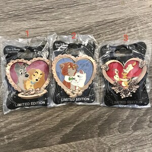 Disney Pins - Limited Edition pins-Lady And The Tramp Spaghetti-Aristocats O'Malley And Duchess-Lumiere Fifi Beauty And The Beast