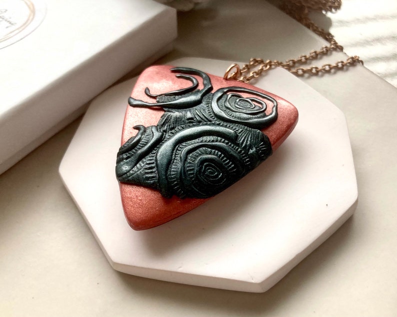 Copper Polymer Clay Pendant Gift Box Clay Jewellery Gift For Her