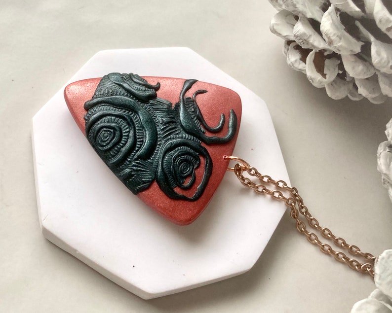 Copper Polymer Clay Pendant Gift Box Clay Jewellery Gift For Her