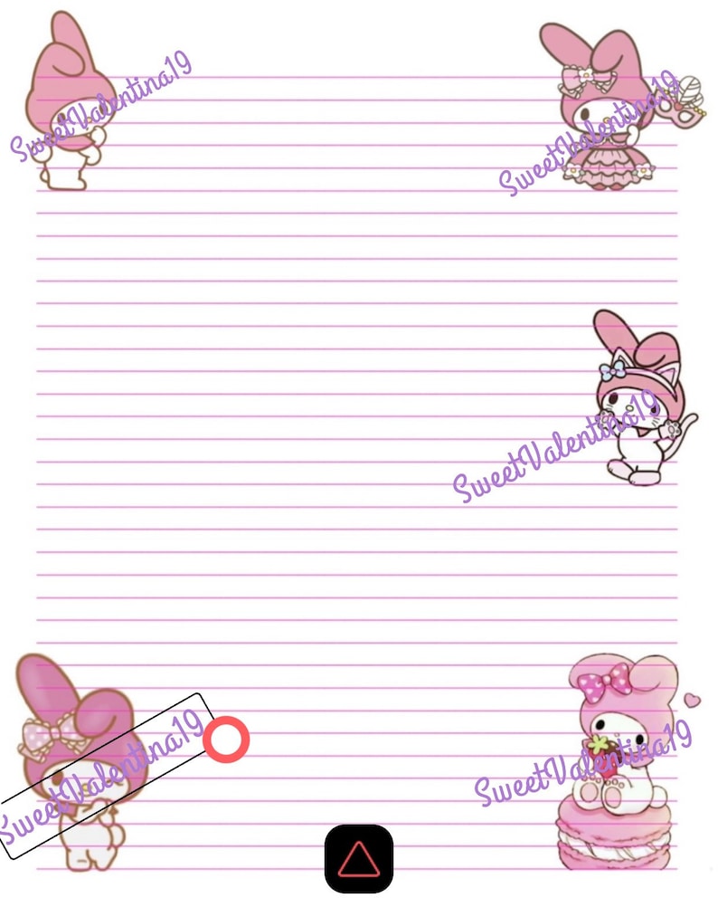 Hello Kitty and Friendsinspired Lined Writing Paper, Stationery Etsy