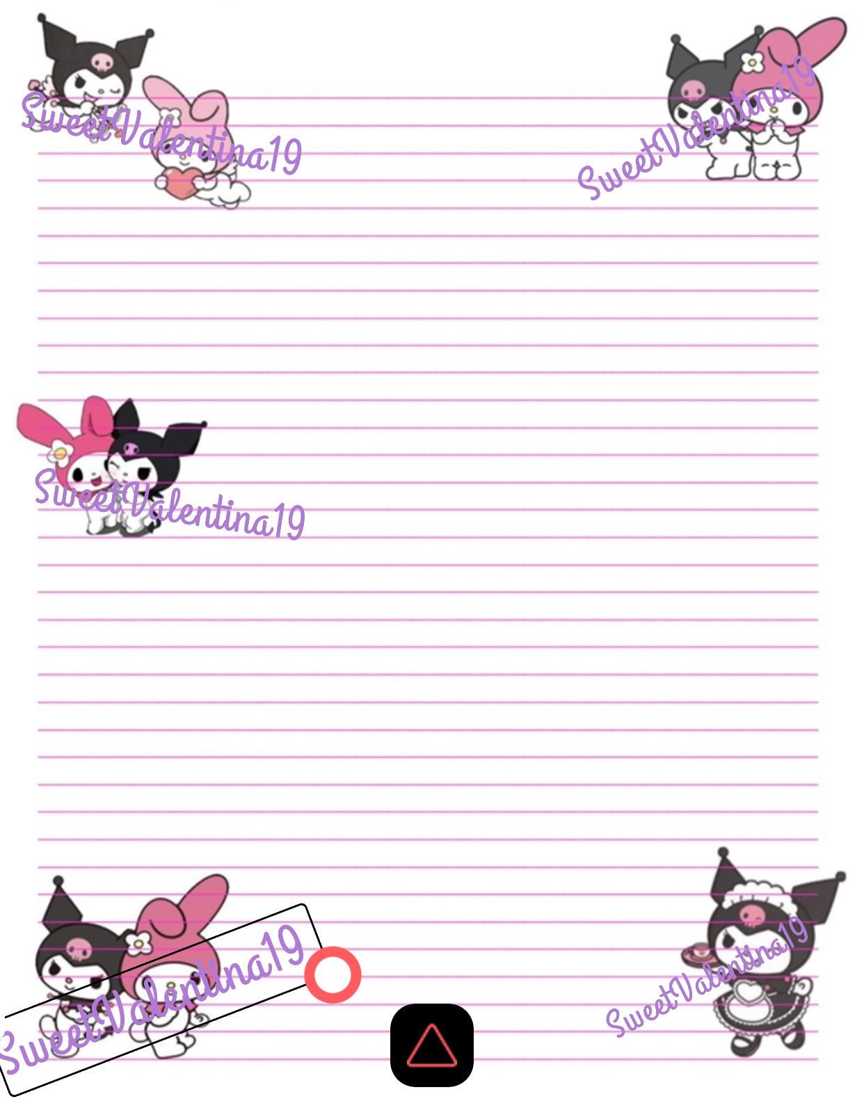 Hello Kitty and Friendsinspired Lined Writing Paper, Stationery Etsy