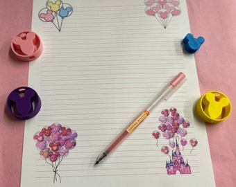 Disney-Inspired Balloons Lined Writing Paper, Stationery