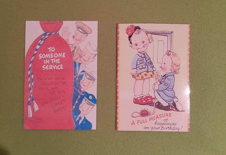 1940s Vintage Birthday Postcards