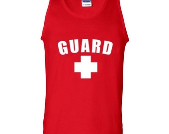 Men’s Lifeguard Tank Top - Red / 100% Cotton / Apparel / Top / Clothing