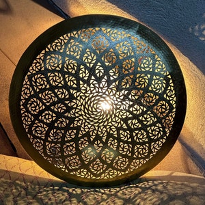 Moroccan brass wall light, artisanal wall light, artisanal silver wall light, gold wall light, copper lamp, black wall light.