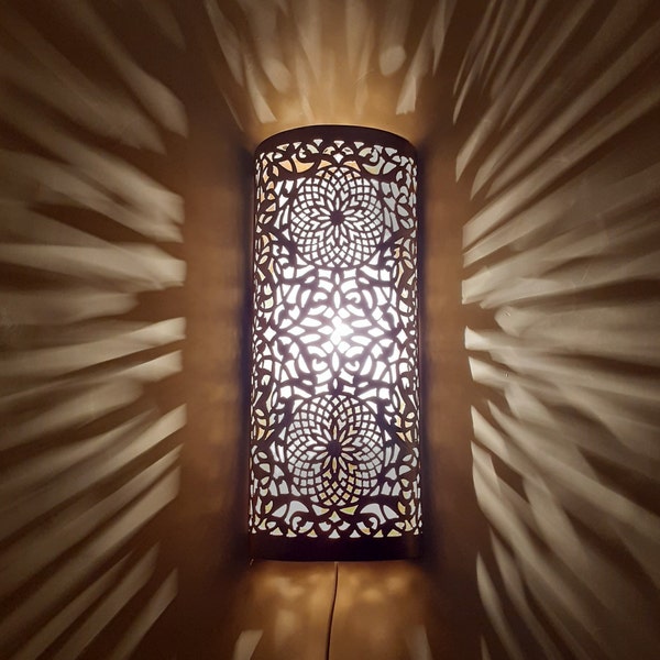 Aplique marroquí de latón, aplique de bronce, aplique artesanal dorado, aplique de cobre, aplique rectangular, Marruecos
