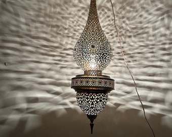 Moroccan brass chandelier light , bronze hanging lamp, copper pendant lamp, Moroccan brass light, ceiling lamp, Moroccan silver hanging lamp