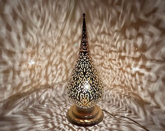 Moroccan brass table lamp, bronze night light, copper lampshade, handmade table lamp, brass table light,metal lampshade, Fez Marrakech decor