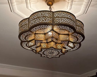 Moroccan brass chandelier , bronze pendant lamp , bronze ceiling lamp , black chandelier, black pendant lighting,handmade fixtures