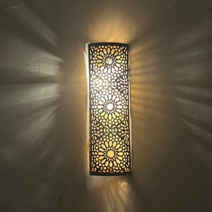 Moroccan brass wall sconce , moroccan sconce , Moroccan silver sconce, copper wall light, bronze sconce, handcrafted scone. image 10