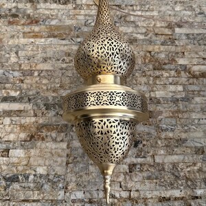 Moroccan pendant brass light, hanging lamp, moroccan chandelier , brass ceiling lamp,handmade chandelier,brass lamp, Morocco brass lantern image 7