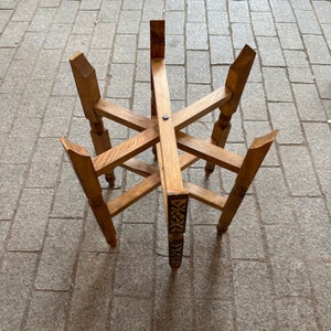 Moroccan brass table, Moroccan table in wood and brass, Marrakech Fés table made by hand, handmade table easy to arrange for any bedroom image 7