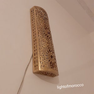 Moroccan brass wall sconce , moroccan sconce , Moroccan silver sconce, copper wall light, bronze sconce, handcrafted scone. image 6