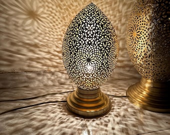 Moroccan table lamp brass light, bronze bedside lamp, Moroccan night light, Handmade lampshade , arts lamp light decor, brass shade lamp
