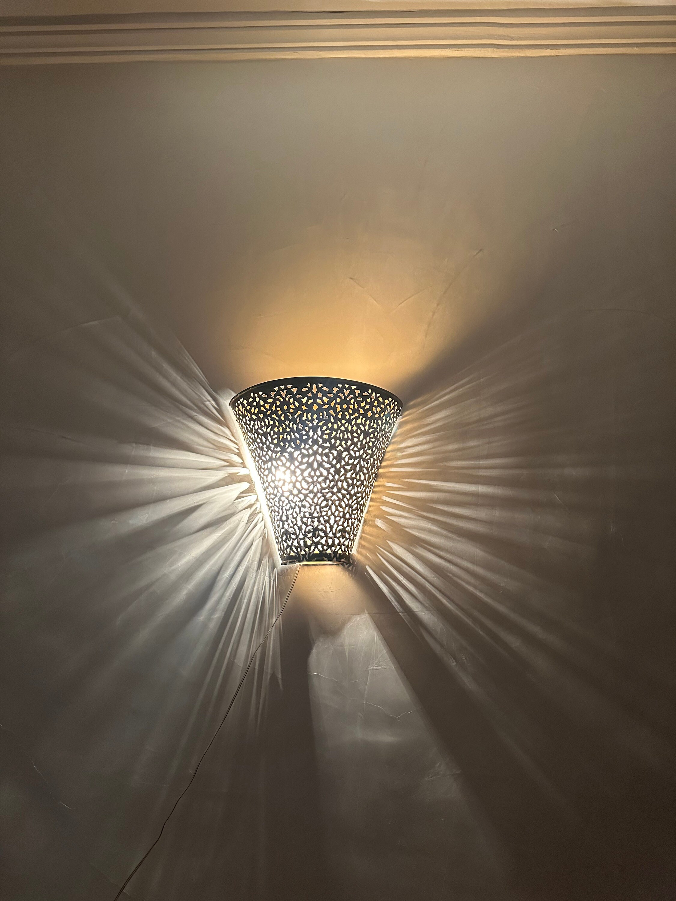 Moroccan Brass Wall Lamp , Moroccan Bronze Wall Lamp, Fez Wall