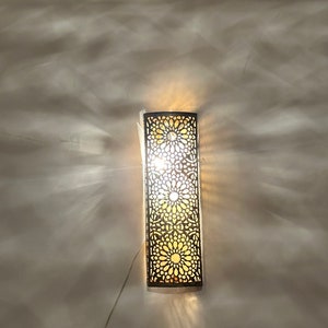 Moroccan brass wall sconce , moroccan sconce , Moroccan silver sconce, copper wall light, bronze sconce, handcrafted scone. image 3