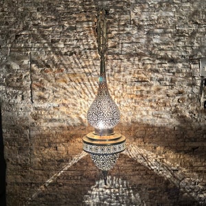 Brass wall lamp light with bracket, Moroccan brass sconce , Fabulous handmade wall lamp, Bohemian decor wall sconce, Moroccan Bronze sconce