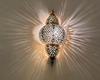 Moroccan  brass sconce, morrocan bronze wall lamp, handcrafted wall lamp, golden sconce light, black sconce light, fixture wall lamp light