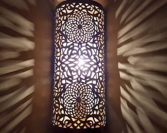 Moroccan brass  sconce wall lamp, Moroccan sconce, bronze  sconce , black wall lamp, silver  wall lamp, copper brass wall lamp, brass lamps