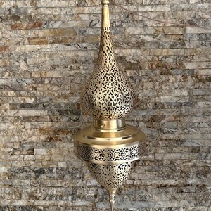 Moroccan pendant brass light, hanging lamp, moroccan chandelier , brass ceiling lamp,handmade chandelier,brass lamp, Morocco brass lantern image 6