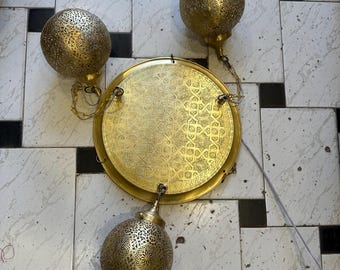 Moroccan brass ceiling lamp, moroccan ceiling lamp , Moroccan bronze or silver chandelier, Moroccan copper fixture, moroccan brass lamp