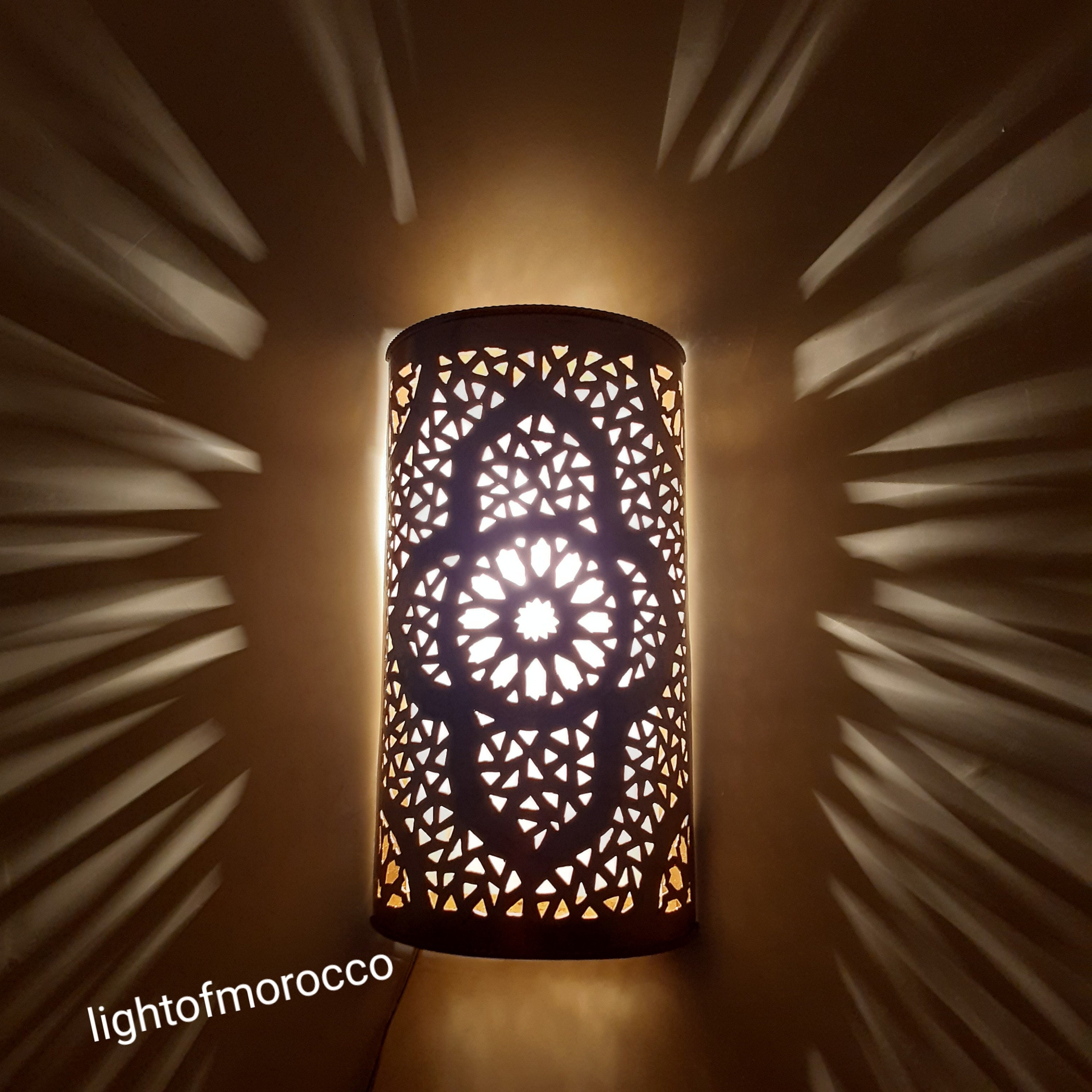 Moroccan Brass Wall Lamp, Moroccan Sconce Light, Handmade Wall