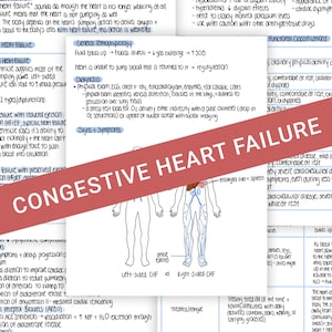 May include: Diagram illustrating the different types of heart failure, including left-sided and right-sided heart failure. The diagram shows the heart, lungs, liver, and spleen. The text describes the symptoms and causes of heart failure.