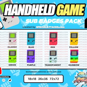 Twitch - Discord Sub Badge Pack | Handheld Game Monthly Badges - Portable Game Console