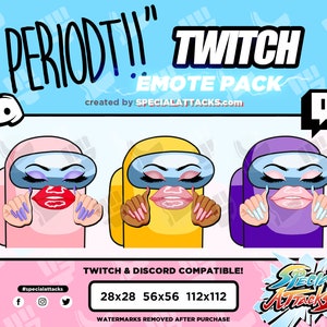 Twitch - Discord Emote Pack | PeriodT Lips Nails Lashes Emote