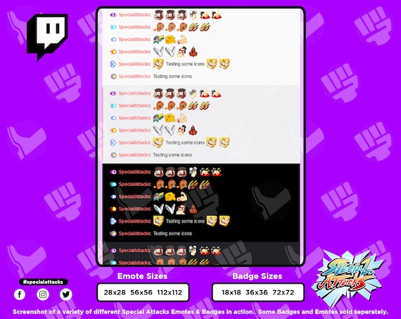 Street Fighter Fighting Game Twitch Discord 8 Emotes Bundle Pack