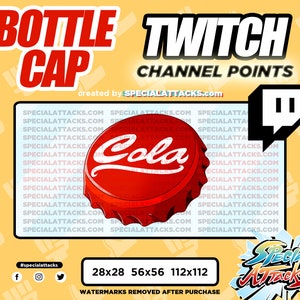 Twitch Channel Points Emote - Cola Soda Pop Bottle Cap - Drink