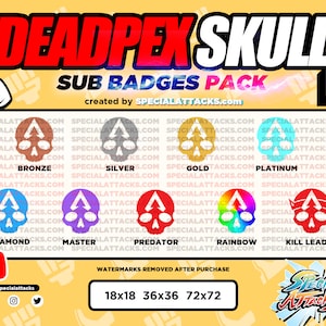 Deadpex Skull Twitch Sub Badge 9 Pack