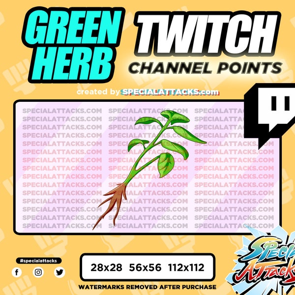 Twitch Channel Points Emote - Green Herb - Healing Plant - Health Herb - Plant mom - Plant dad