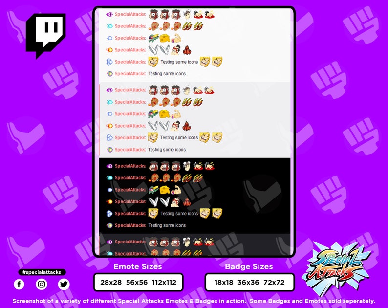 Street Fighter Fighting Game Twitch Discord 8 Emotes Bundle Pack