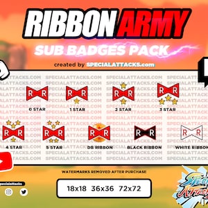 Twitch - Discord Red Ribbon Army Sub Badge Pack