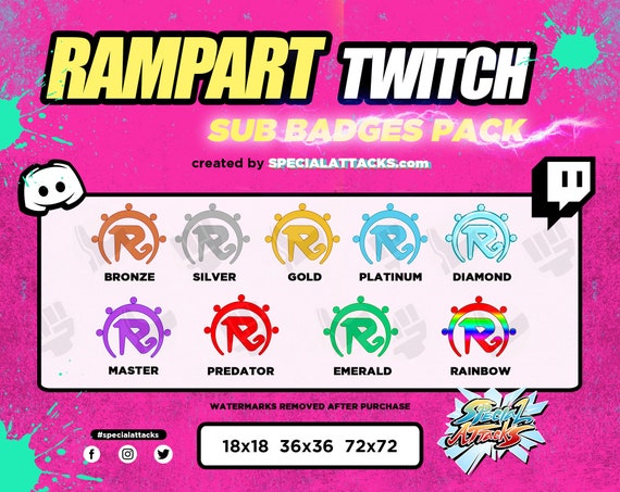 Apex Legends Twitch Sub Badge 9 Pack Rampart Etsy