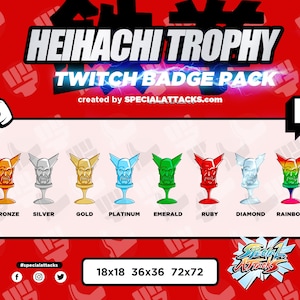 Tekken Twitch Sub Badge 8 Pack  | Heihachi Trophy Collection