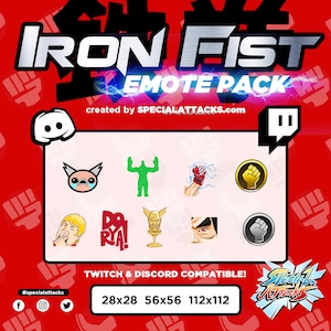Tekken  Fighting Game Twitch - Discord 8 Emotes Bundle Pack (Plus One BONUS Emote!)